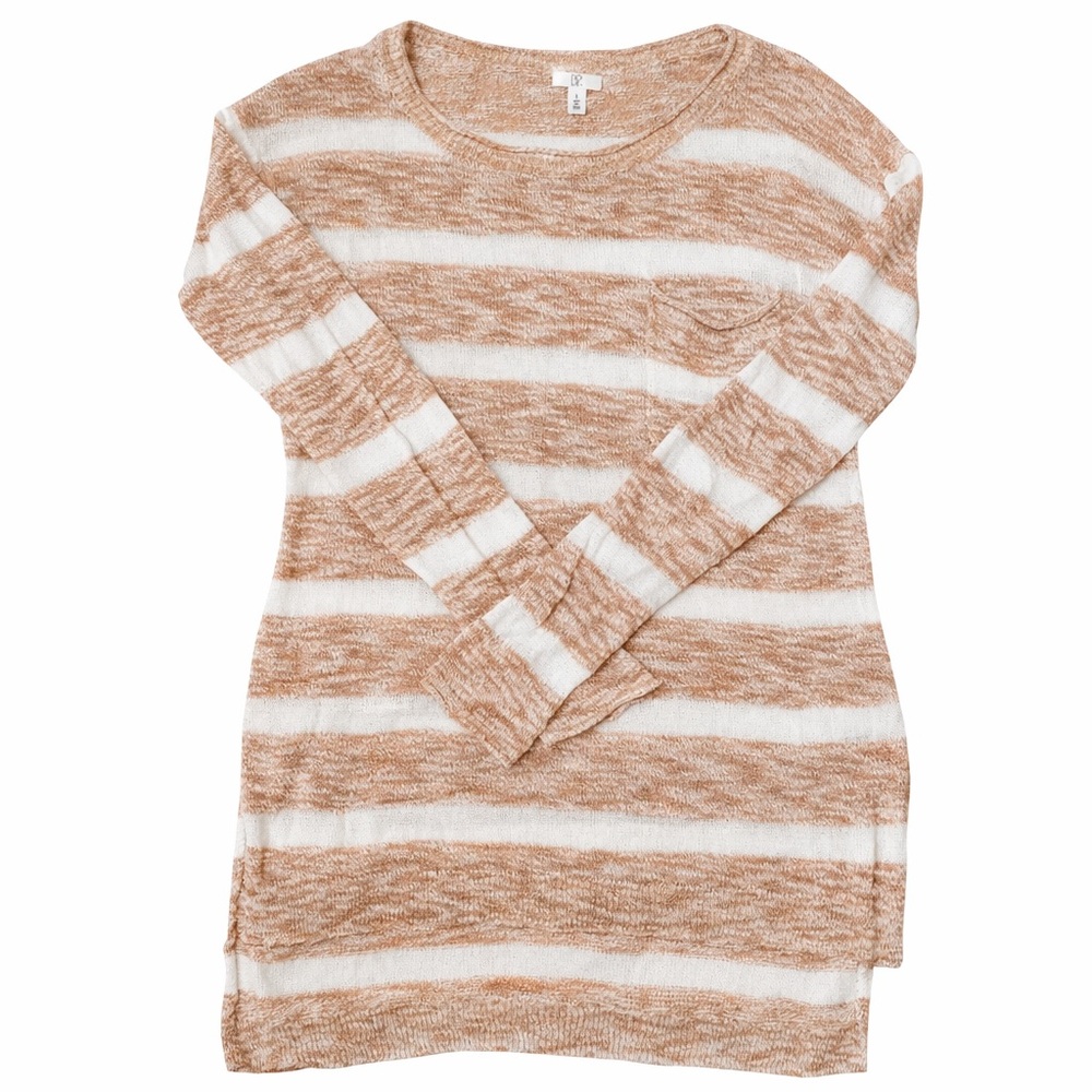 BP Long Striped Neutral Sweater